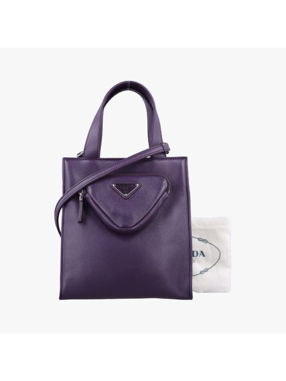 Prada Triangle Logo Purple Lambskin 31